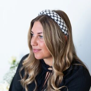 Elegant Black and White Houndstooth Headband